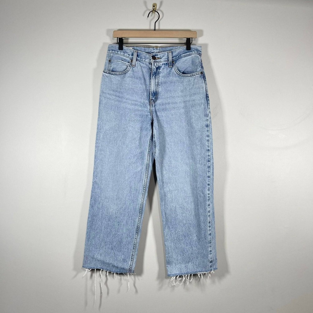 Levi's Dad Jean Charlie Boy Slouchy Loose Fit Womens 28 x 30 Raw Hem Wide Leg‎